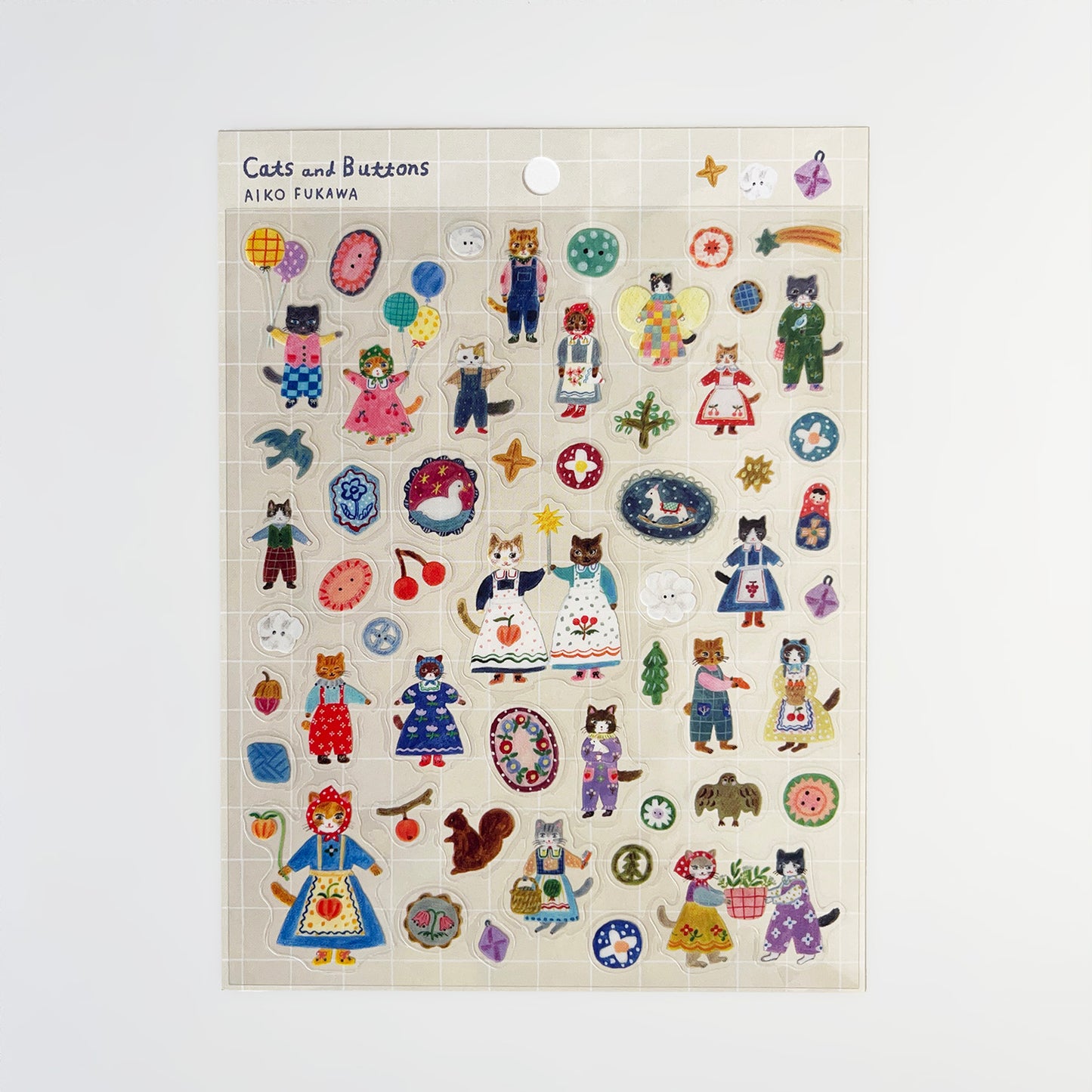 Aiko Fukawa Sticker Cats and Buttons
