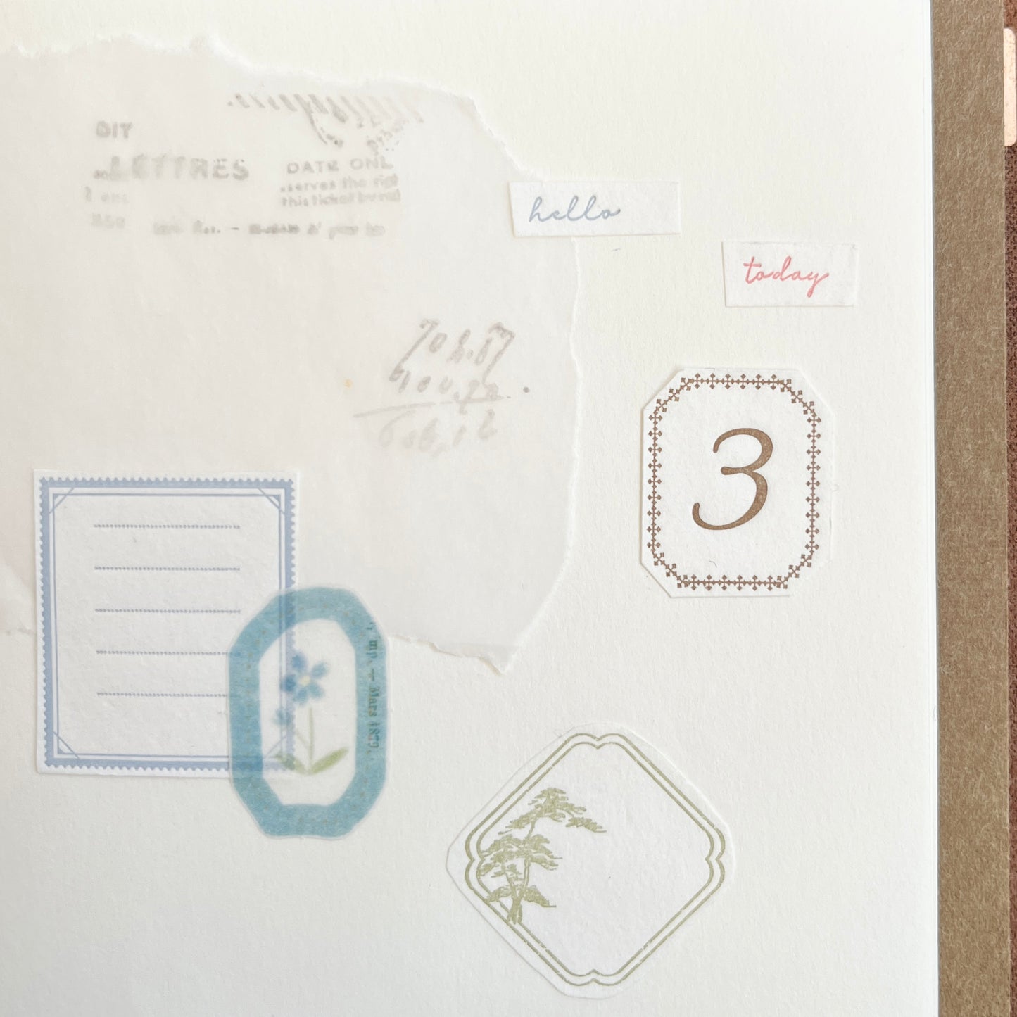 Letterpress Sticker Sheet FRAME / Pale Blue