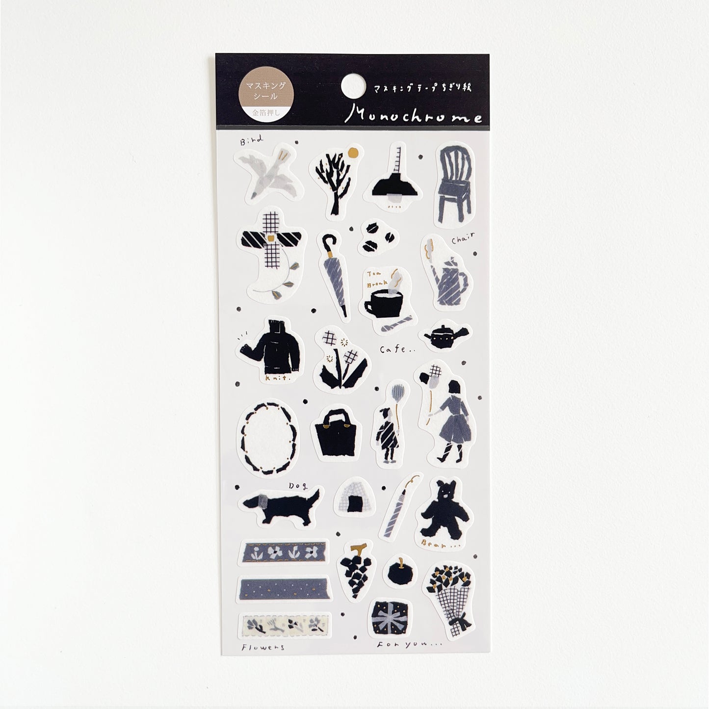 SAIEN × Miki Tamura Chigiri-e Masking Stickers Monochrome