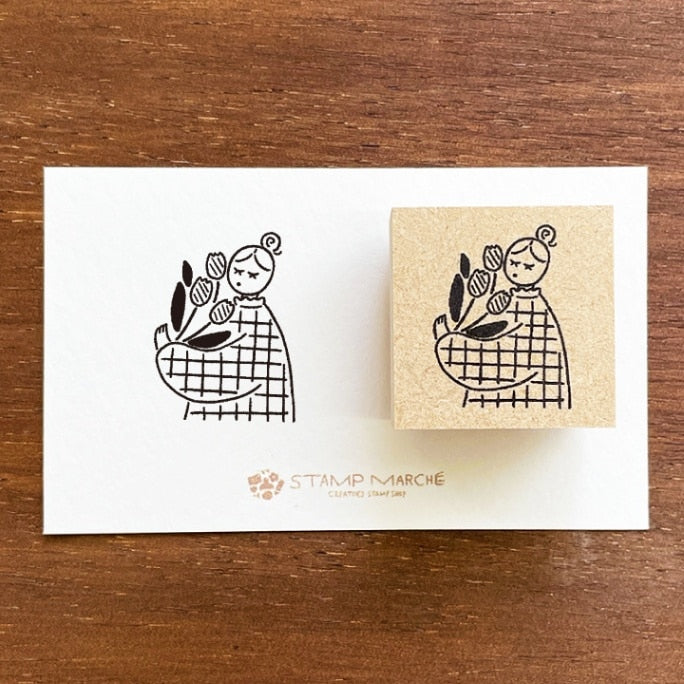 Stamp Marche March Marl-chan - Tulip Seasonal Illustration Stamp
