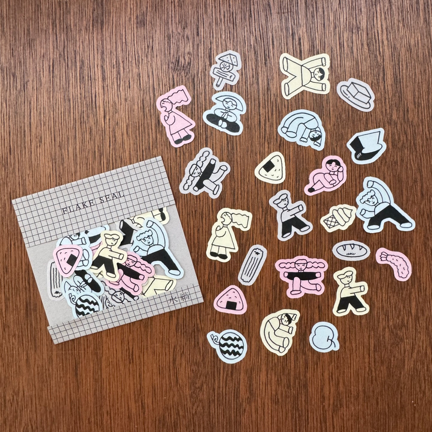 Nishiwaki Tadashi × mizushima Flake Stickers People and Food