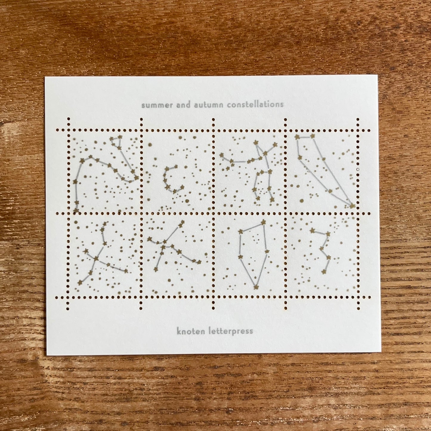knoten letterpress Postage Stamp Sticker - Summer and Autumn Constellations