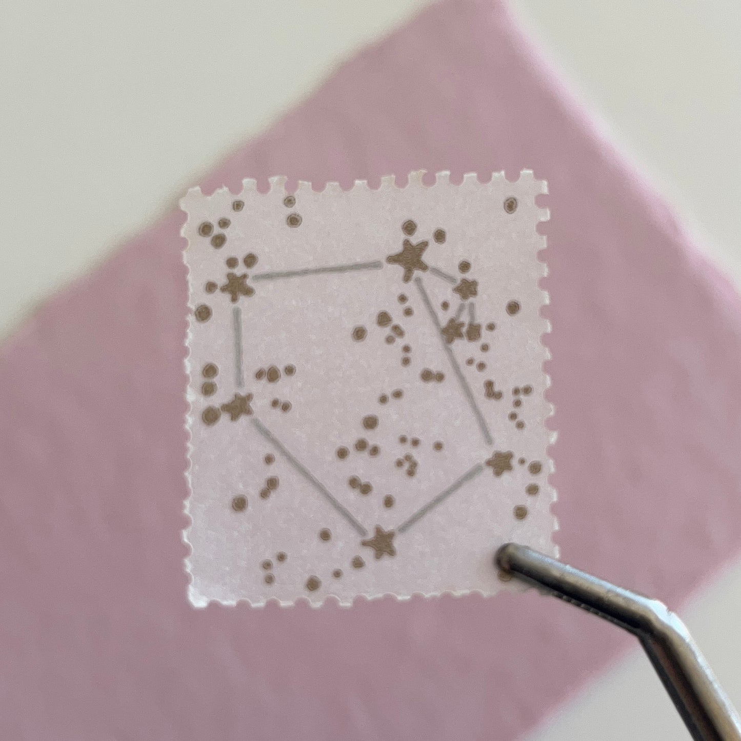 knoten letterpress Postage Stamp Sticker Winter and Spring Constellations