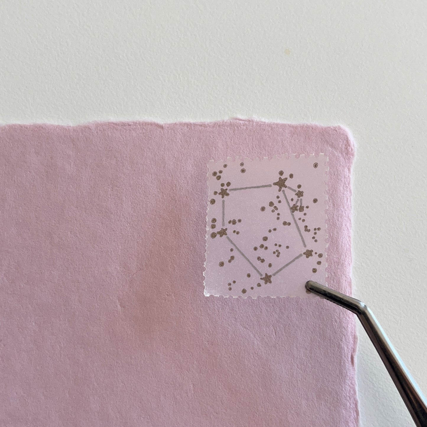 knoten letterpress Postage Stamp Sticker Winter and Spring Constellations