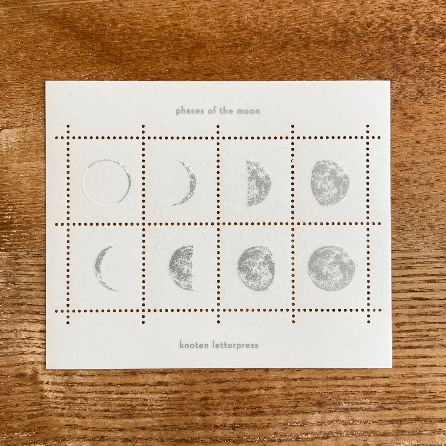 knoten letterpress Postage Stamp Sticker - Moon Phases