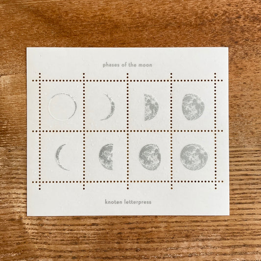 knoten letterpress Postage Stamp Sticker - Moon Phases