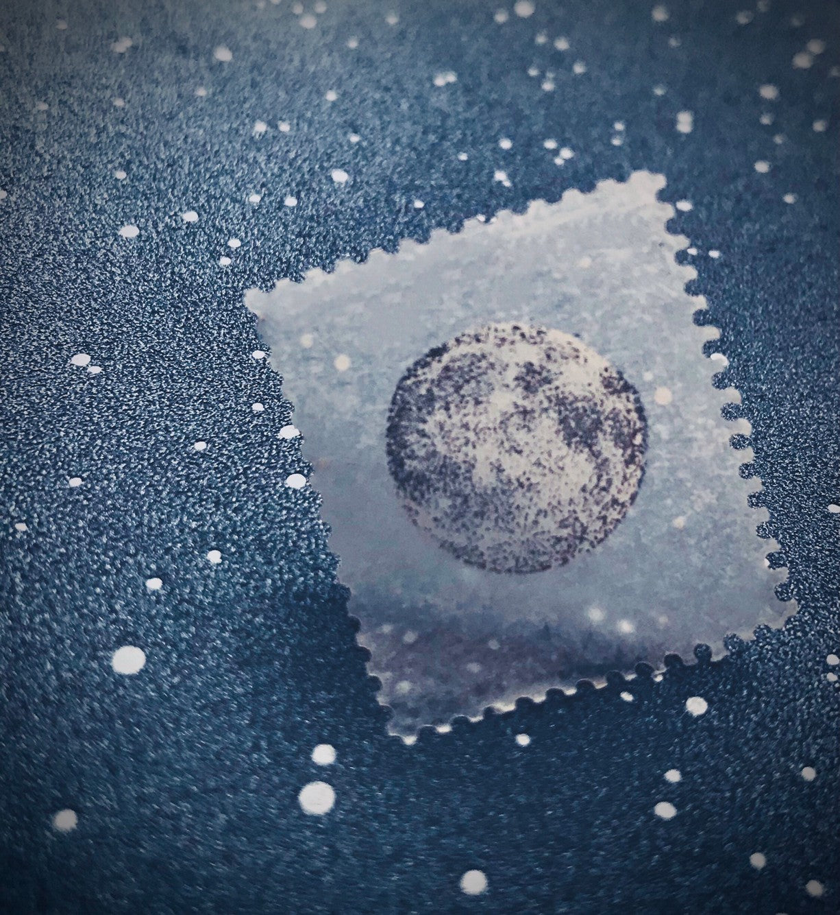 knoten letterpress Postage Stamp Sticker - Moon Phases