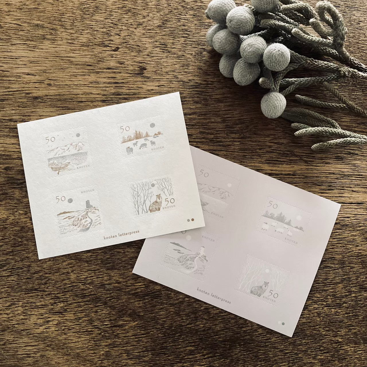 knoten letterpress Postage Stamp Sticker Moonlit Night