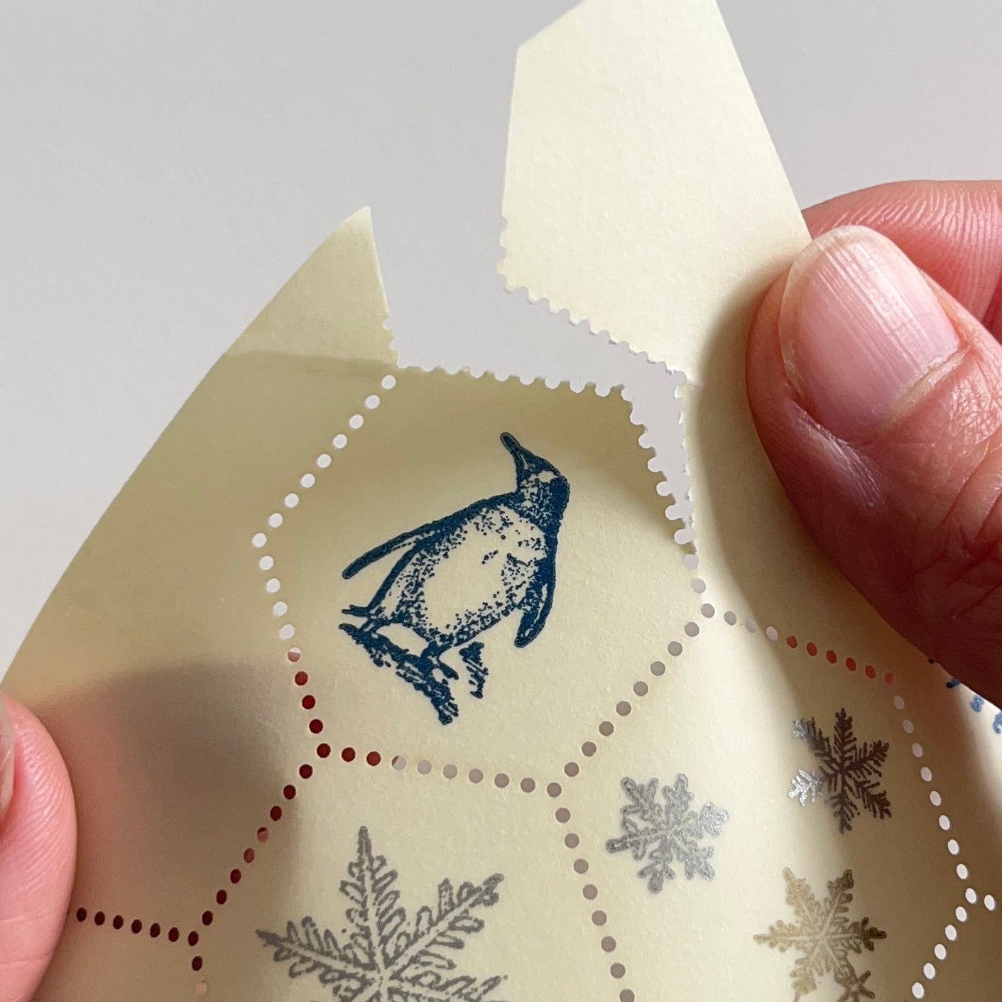 knoten letterpress Postage Stamp Sticker - Snow Crystal