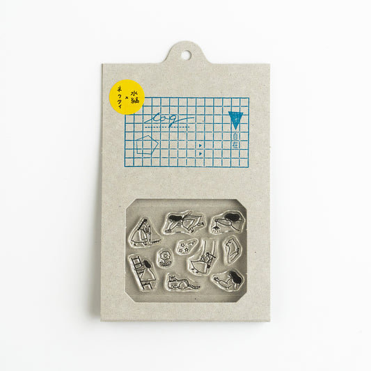 necktie x mizushima JIZAI Clear Stamp LOG Techo Mori-age tai Girl