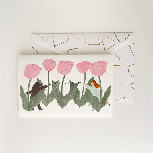 necktie Birthday Card Tulip
