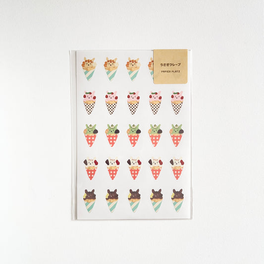 PAPIER PLATZ Stickers  Food × Animals: Bunny Crêpe